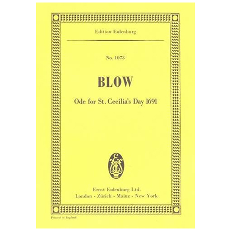Blow, J.: Ode for St. Cecilia's Day 
