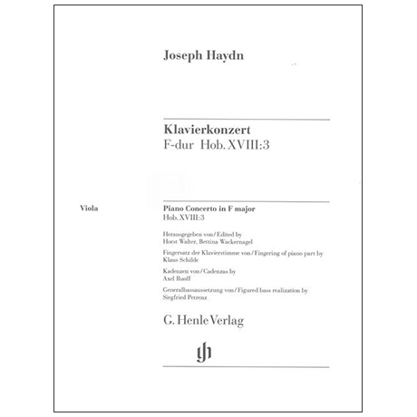 Haydn, J.: Klavierkonzert Hob. XVIII:3 F-Dur – Stimmen viola