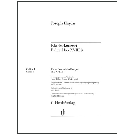 Haydn, J.: Klavierkonzert Hob. XVIII:3 F-Dur – Stimmen violin 1