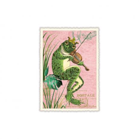 Post card »frog with violin« 