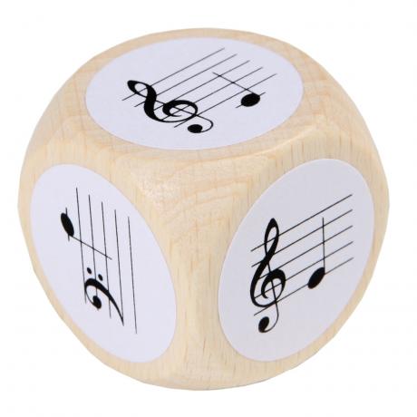 Note Dice with treble- and bass clefs a to e'