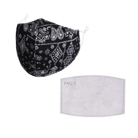 Cloth mask Motif with activated carbon filter black