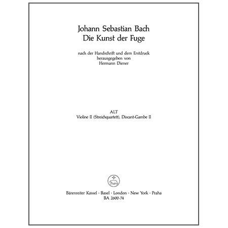 Bach, J. S.: Die Kunst der Fuge BWV 1080 – Violine 2 oder Viola da Gamba 2 