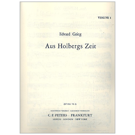 Grieg, E.: Suite »Aus Holbergs Zeit« Op. 40 G-Dur – Einzelstimmen violin 1