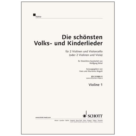 Magolt: Die schönsten Volks- und Kinderlieder - Trioheft violin 1