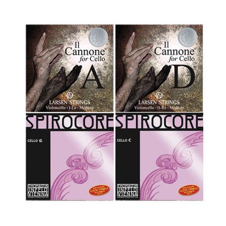 IL CANNONE DIRECT & FOCUSED  + SPIROCORE cello string MIX SET 4/4 | medium