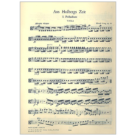 Grieg, E.: Suite »Aus Holbergs Zeit« Op. 40 G-Dur – Einzelstimmen viola