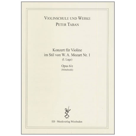 Taban, P.: Konzert im Wiener klassischen Stil Nr. 1 Op. 6/e 
