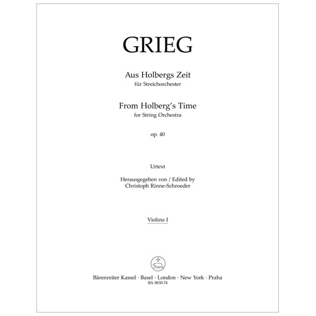 Grieg, E.: Aus Holbergs Zeit op. 40 - Einzelstimmen violin 1