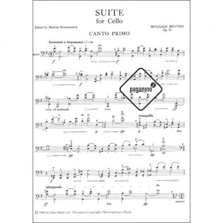 Opp 72 80 /& 87 Three Suites for Cello