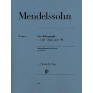 Mendelssohn Bartholdy, F.: Streichquartett Op. posth. 80 f-Moll 