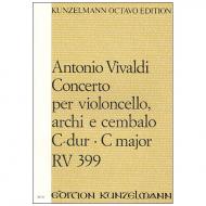 Vivaldi, A.: Violoncellokonzert RV 399 C-Dur – Partitur 