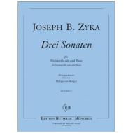 Zyka, J. B.: Drei Violoncellosonaten solo und Basso 