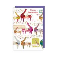 Greeting Card »Joyeux anniversaire« Piano 