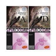 IL CANNONE DIRECT & FOCUSED  + SPIROCORE cello string MIX SET 