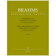 Brahms, J.: Violinsonatensatz aus der F. A. E.-Sonate WoO 2 c-Moll 