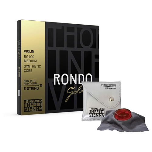 RONDO GOLD violin strings SET + rosin by Thomastik-Infeld - Rondo GOLD